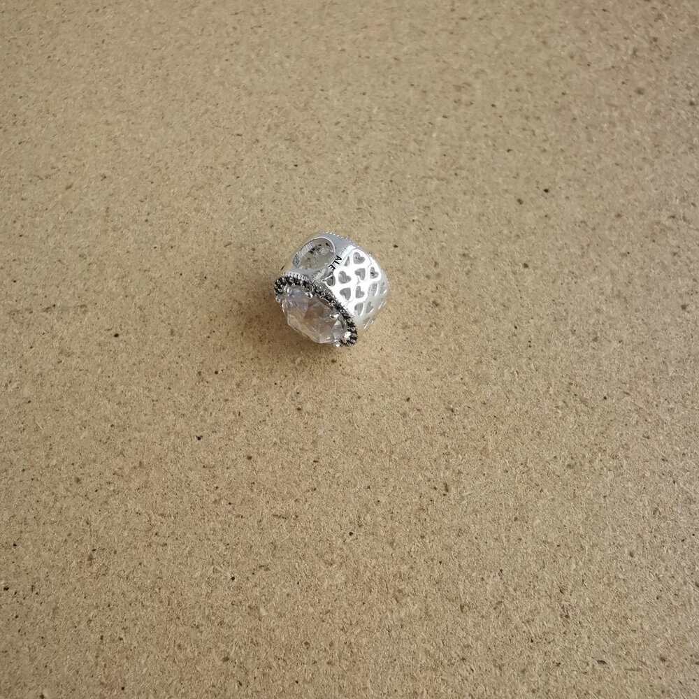 NEW Pandora Sterling Silver Zirconia Pandora Moments Charm